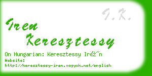 iren keresztessy business card